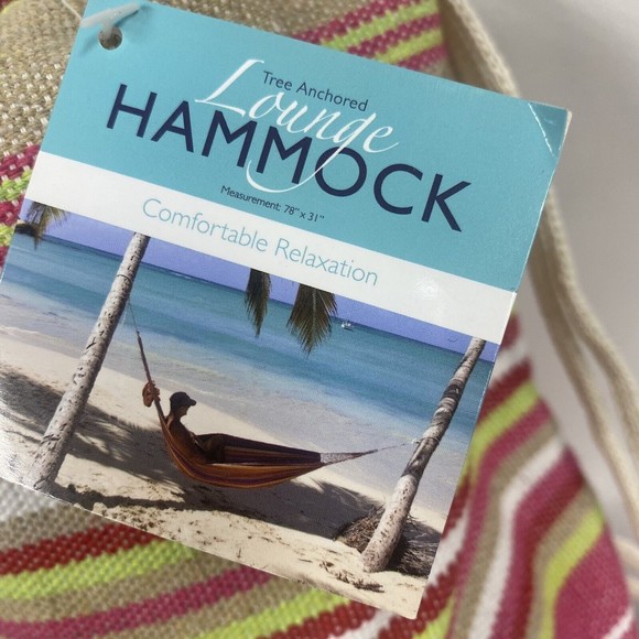 Tree Anchored Lounge Hammock Indoor / Outdoor 78" X 31” Up to 280 Lbs NEW IN BAG - Picture 2 of 4